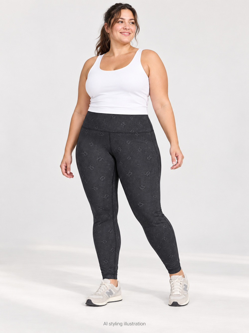 lululemon Black Tonal Emboss High Rise Leggings Size 16